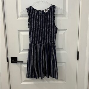 BB Dakota Navy and White Smocked Striped dress. Size 0